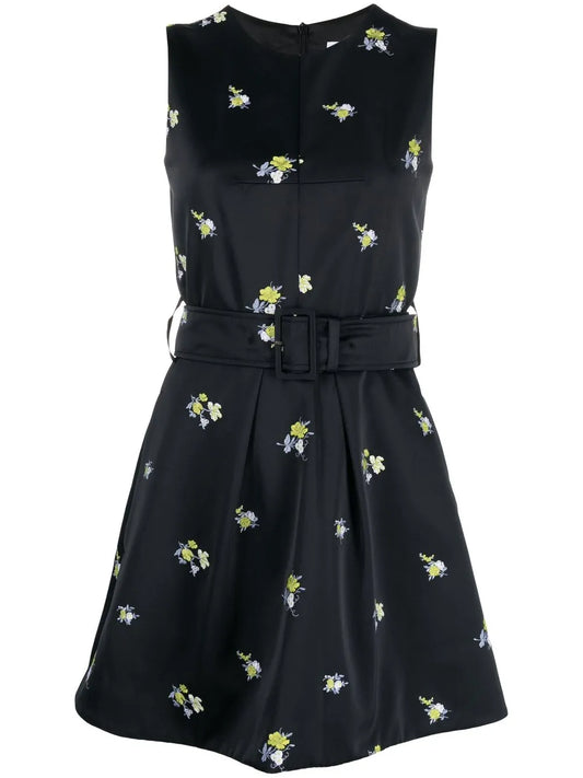 Embroidered Sleeveless Mini Dress