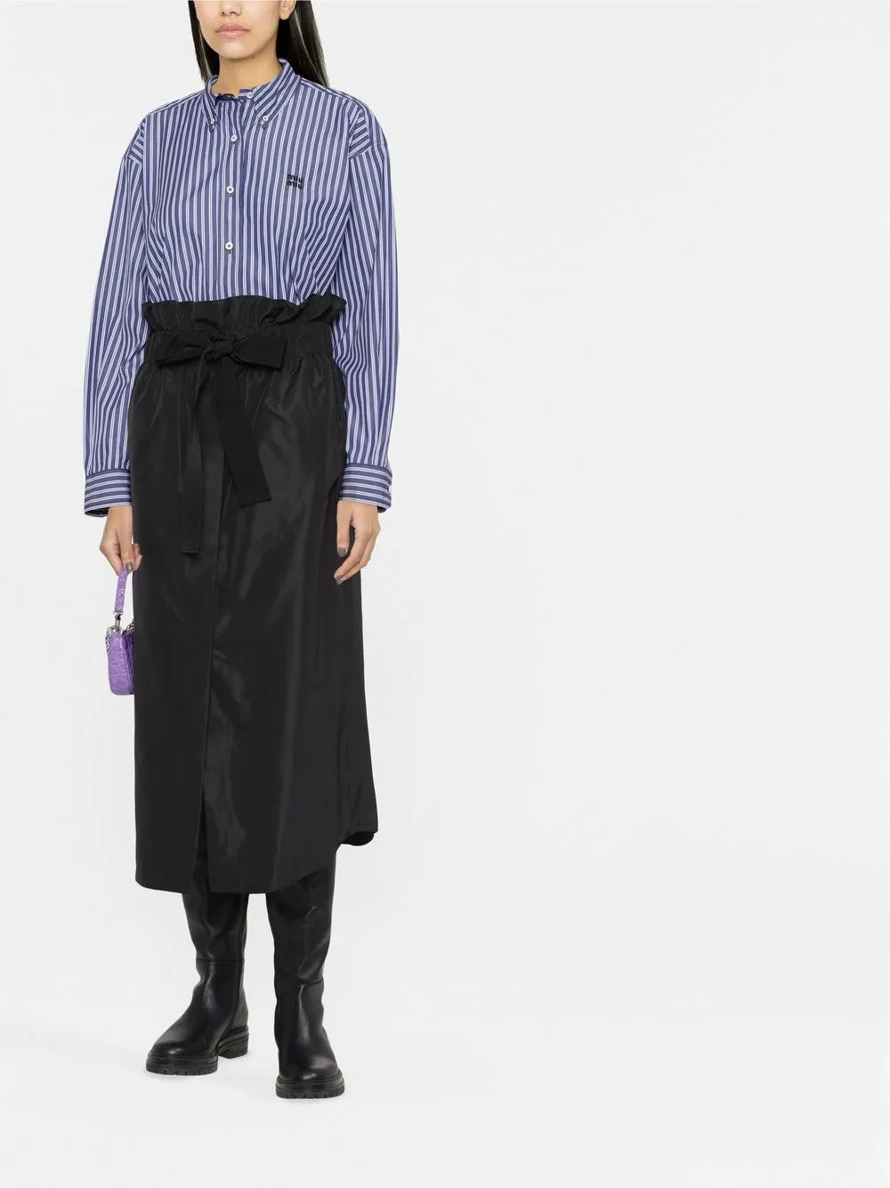 High-Waisted Knot-Detail Skirt