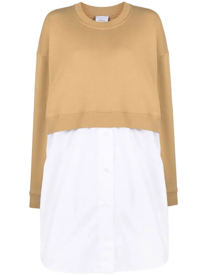 Mixed Media Sweatshirt Dress
