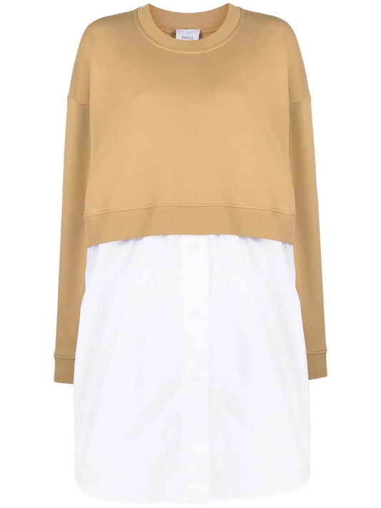 Mixed Media Sweatshirt Dress