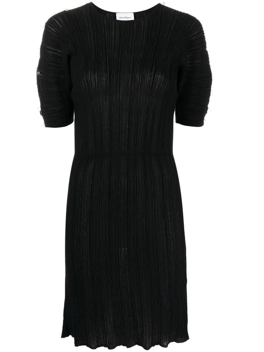 Micro-Pleated Midi Dress