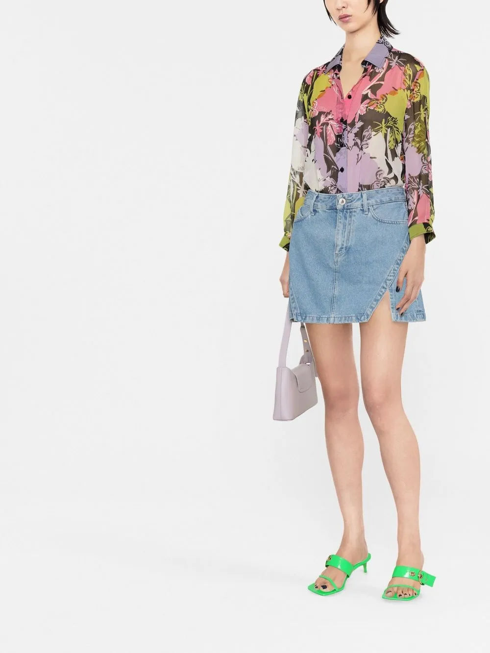 Floral Print Sheer Blouse