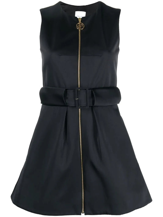 Sleeveless Zip-Up Mini Dress