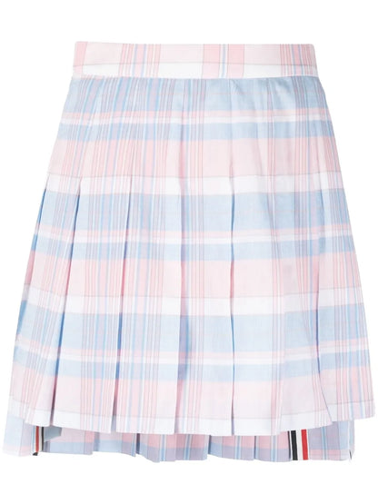 Checked Pleated Miniskirt