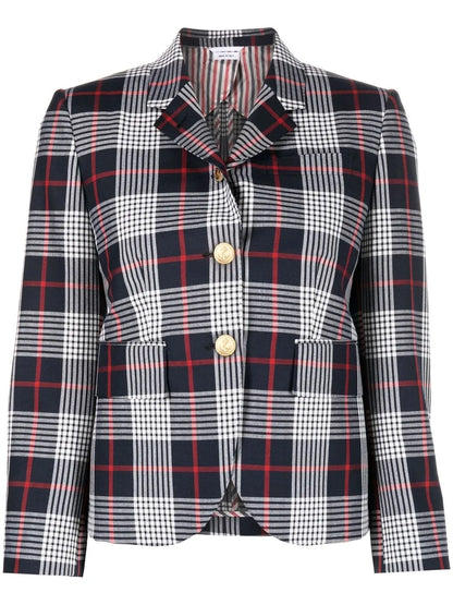 Single-Breasted Checked Blazer