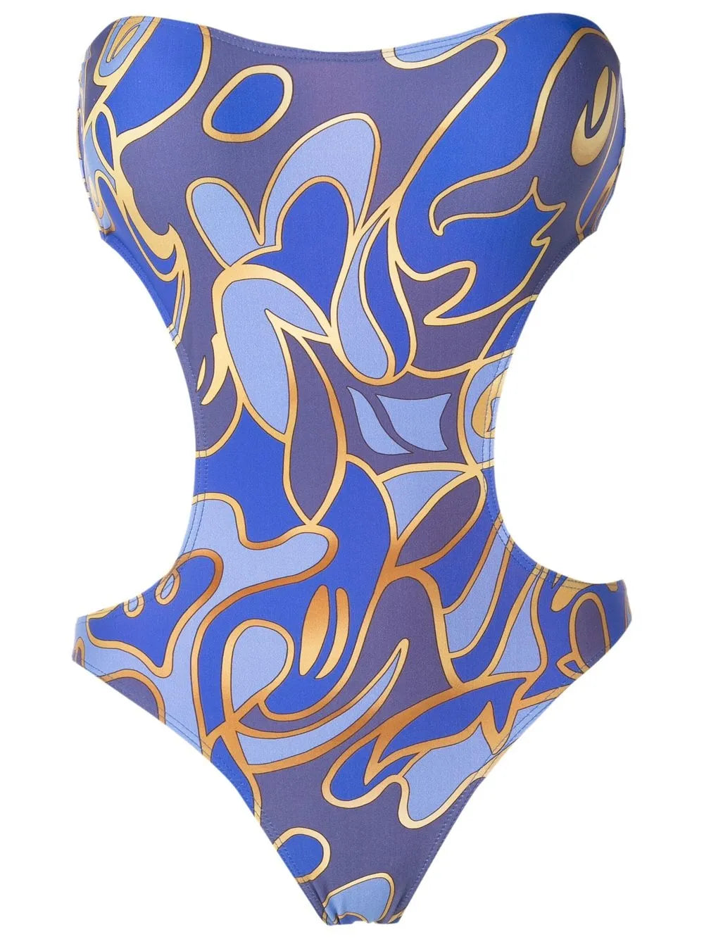 Graphic-Print Bandeau Swimsuit