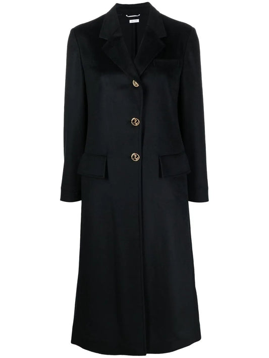 Wide-Lapel Single-Breasted Overcoat