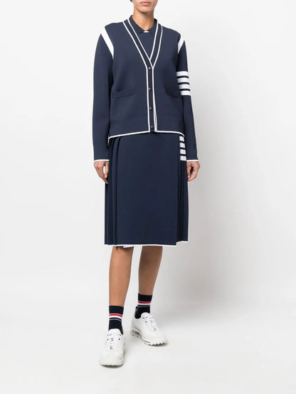 4-Bar Pleated Midi Skirt