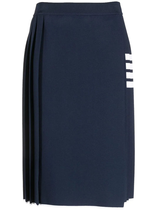 4-Bar Pleated Midi Skirt