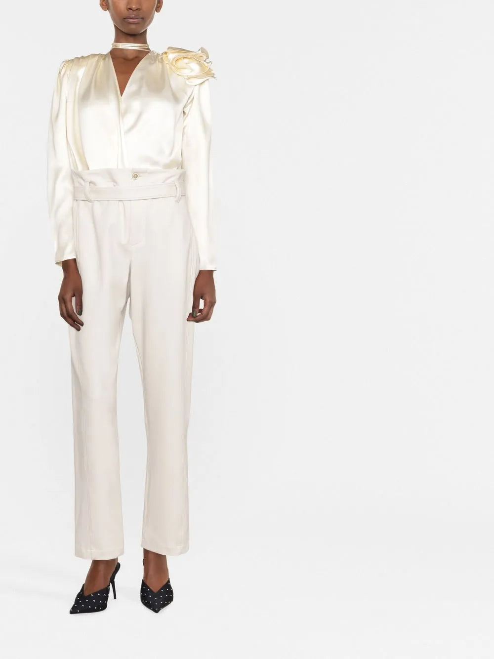 Draped Silk Blouse