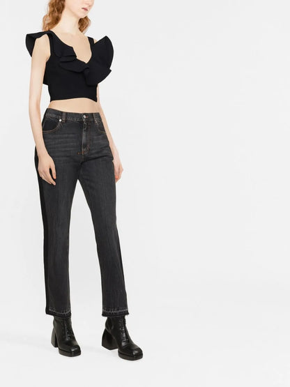 High-Waist Bootcut Jeans