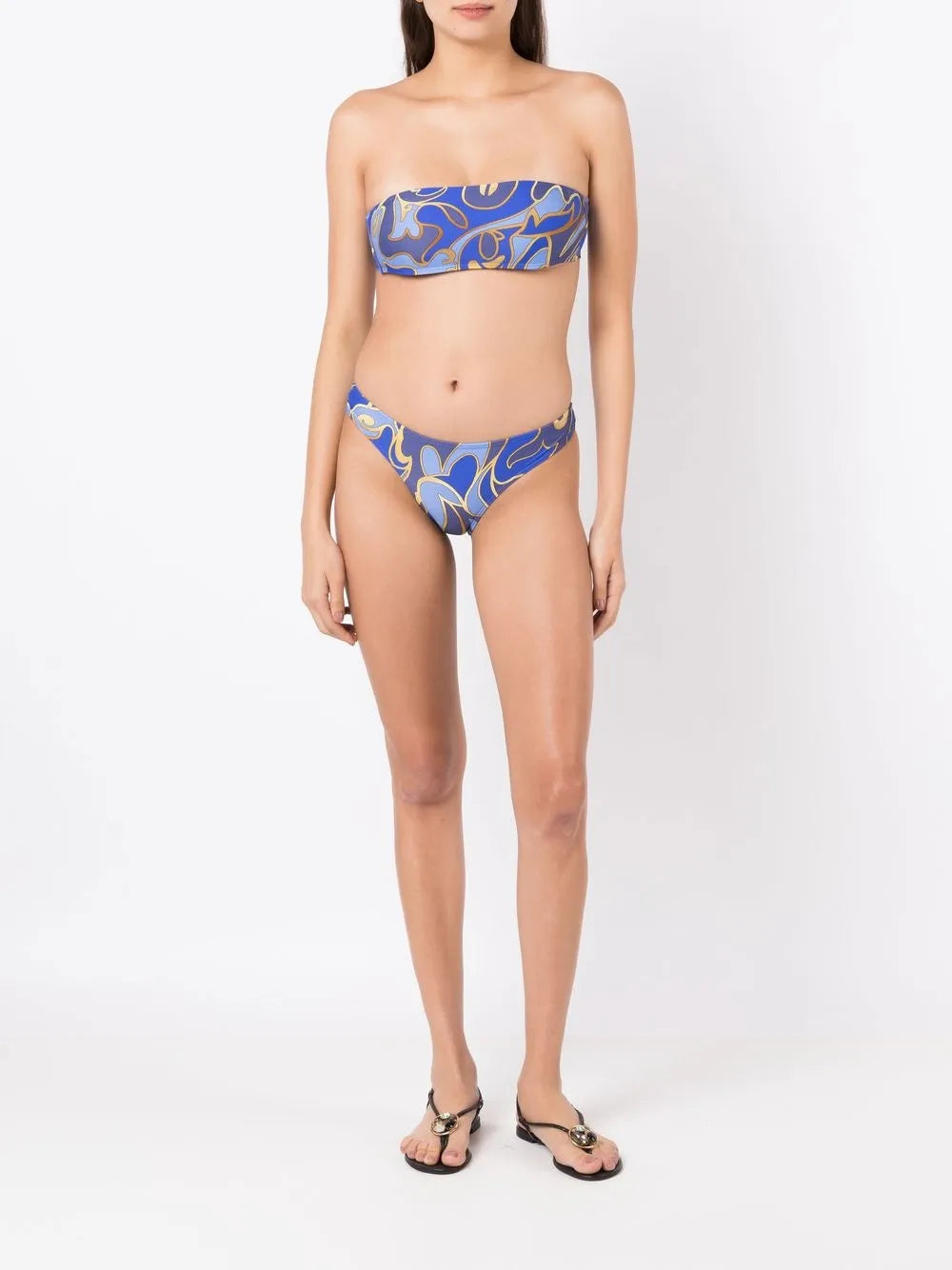 Graphic-Print Bandeau Bikini