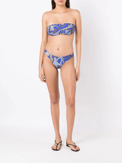 Graphic-Print Bandeau Bikini