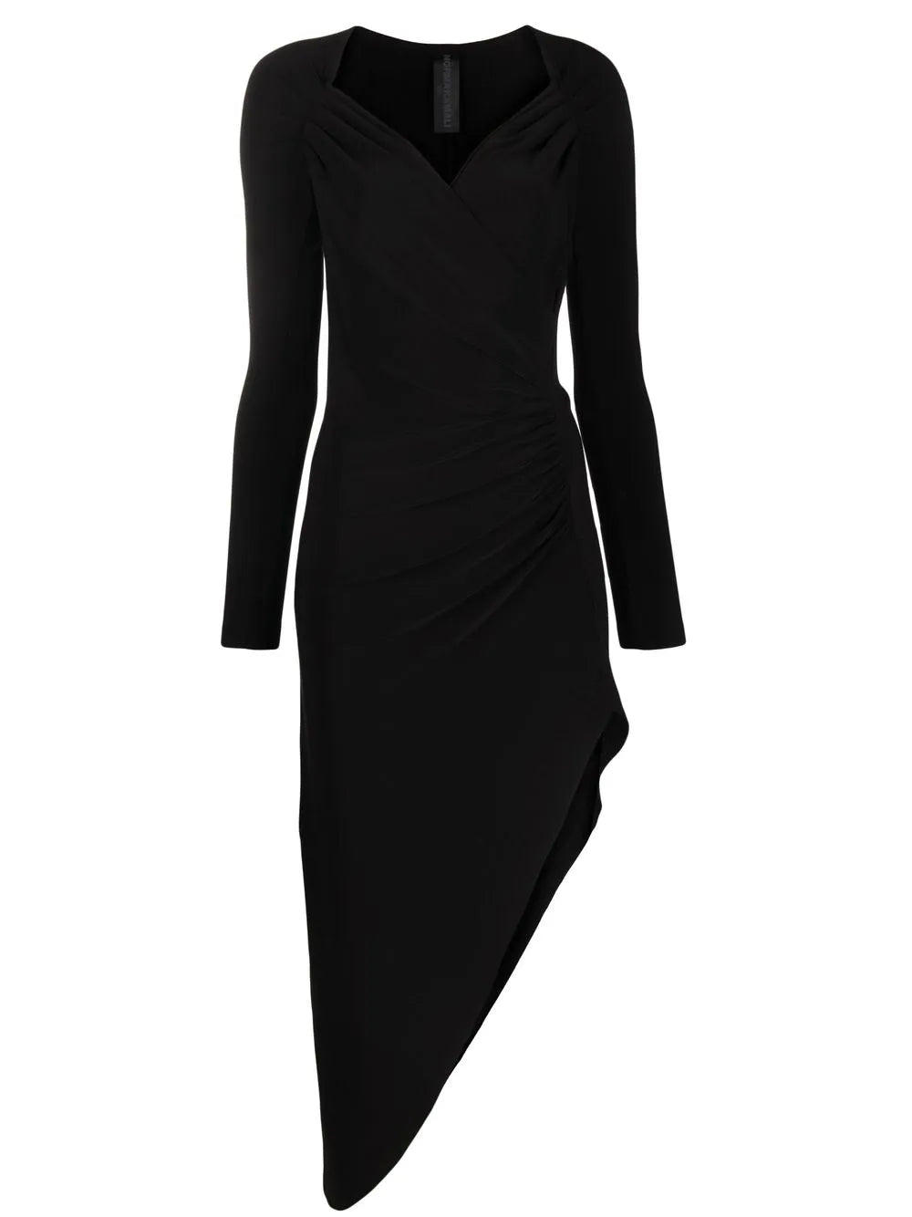 Long-Sleeve Asymmetric-Hem Dress