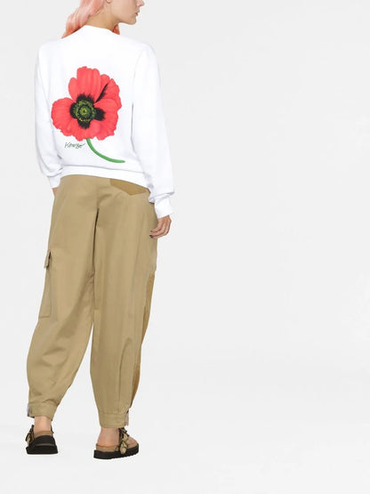 Poppy-Print Cotton Sweatshirt