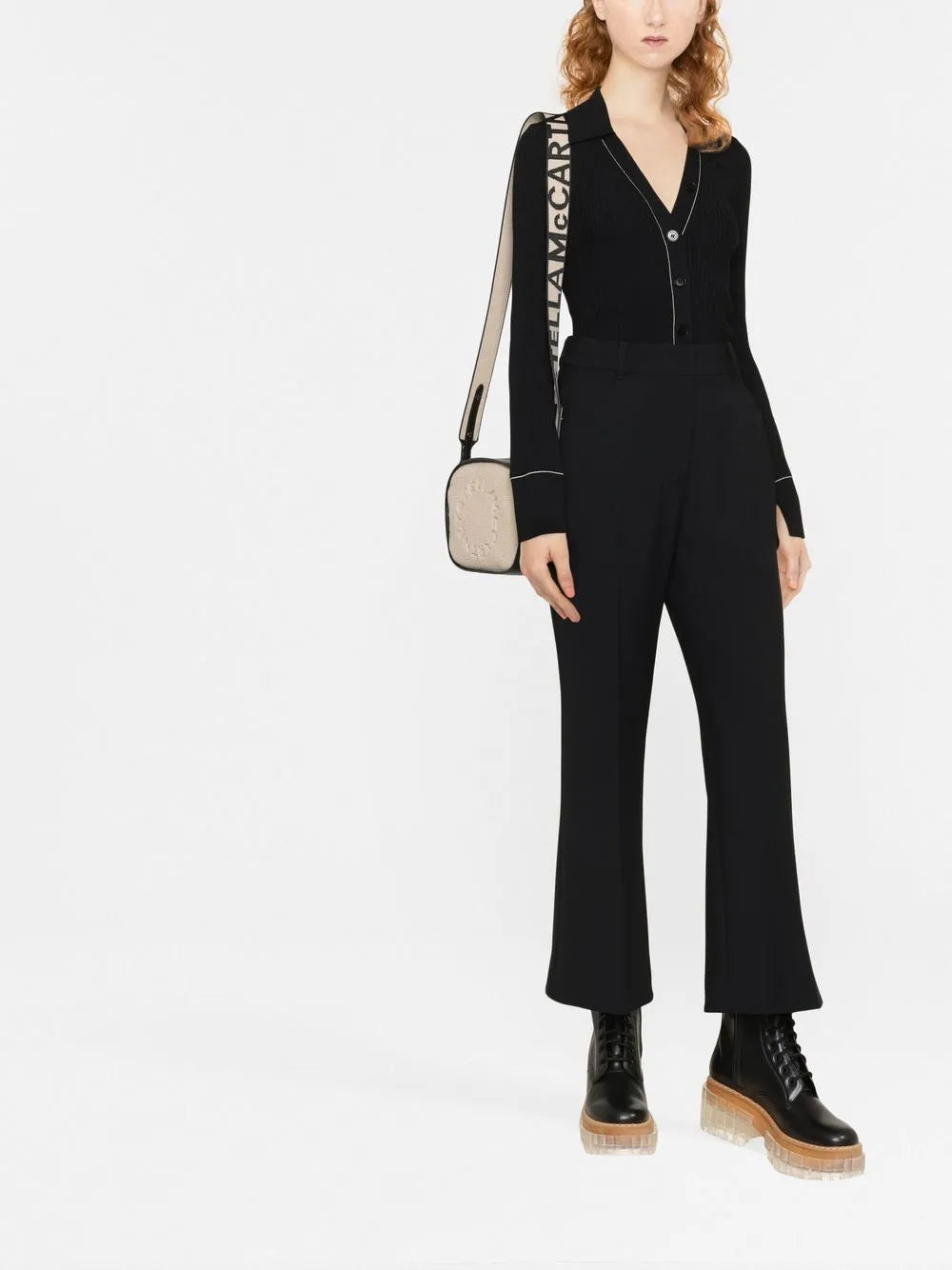Cropped Bootcut Trousers