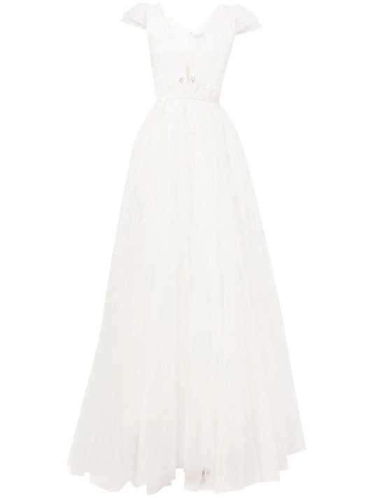 Charm Sequin-Embellished Tulle Gown