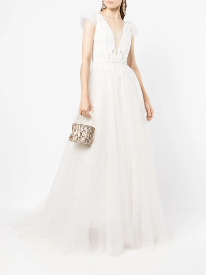 Charm Sequin-Embellished Tulle Gown
