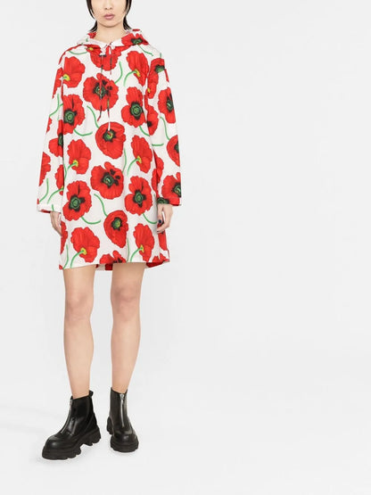 Kenzo Poppy Hooded Sweatshirt Dress