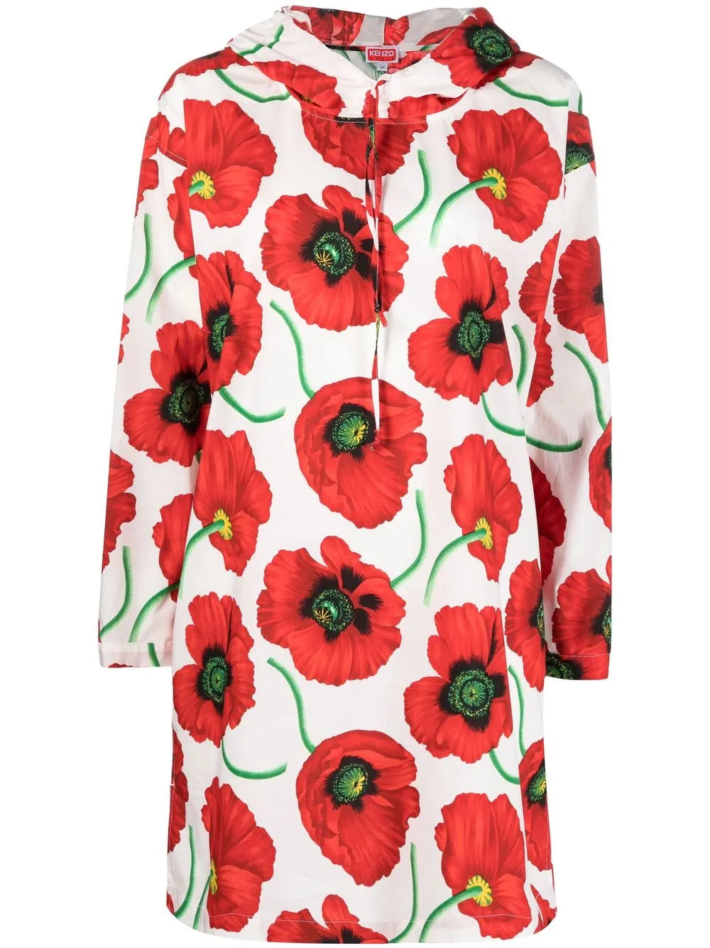 Kenzo Poppy Hooded Sweatshirt Dress