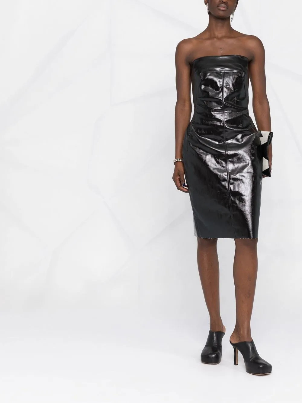 Square-Neck Strapless Dress