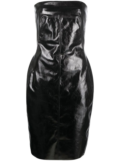 Square-Neck Strapless Dress