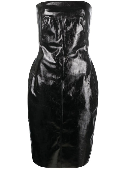 Square-Neck Strapless Dress
