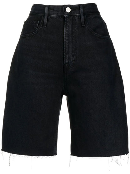 Wide-Leg Denim Shorts