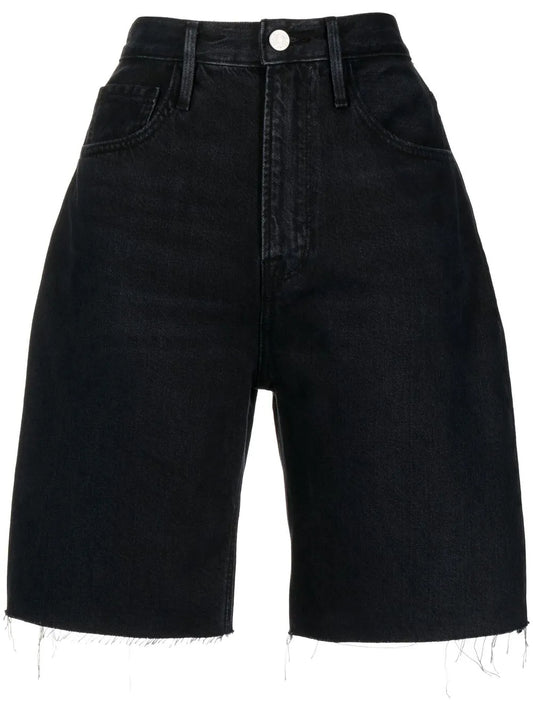 Wide-Leg Denim Shorts