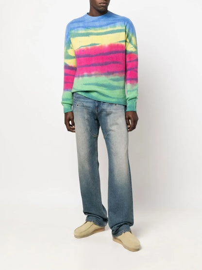 Striped Tie-Dye Cashmere Jumper