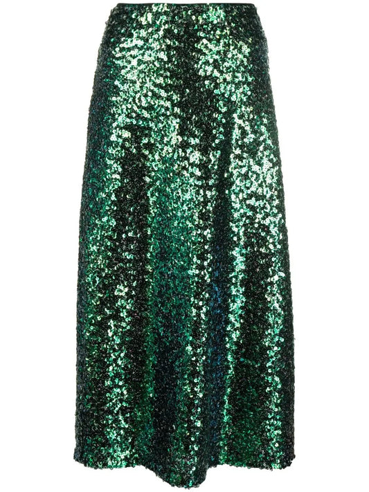 Sequin A-Line Midi Skirt
