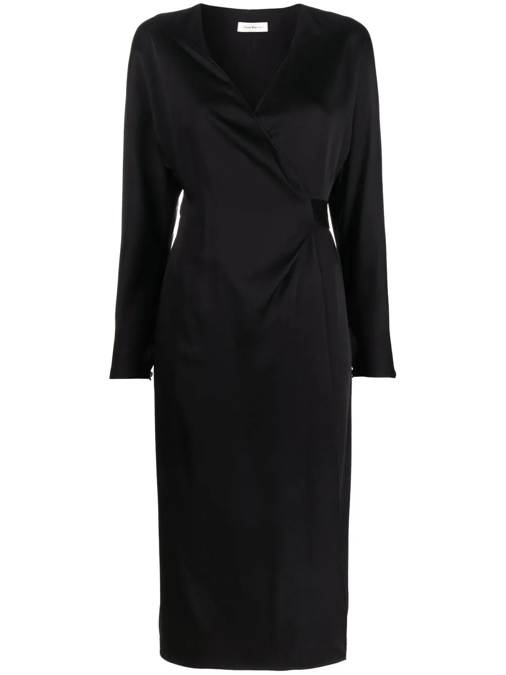 V-Neck Satin Wrap Dress