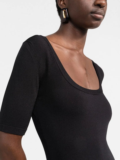 Short-Sleeved Knitted Minidress