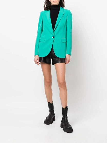 Peak-Lapels Single-Breasted Blazer