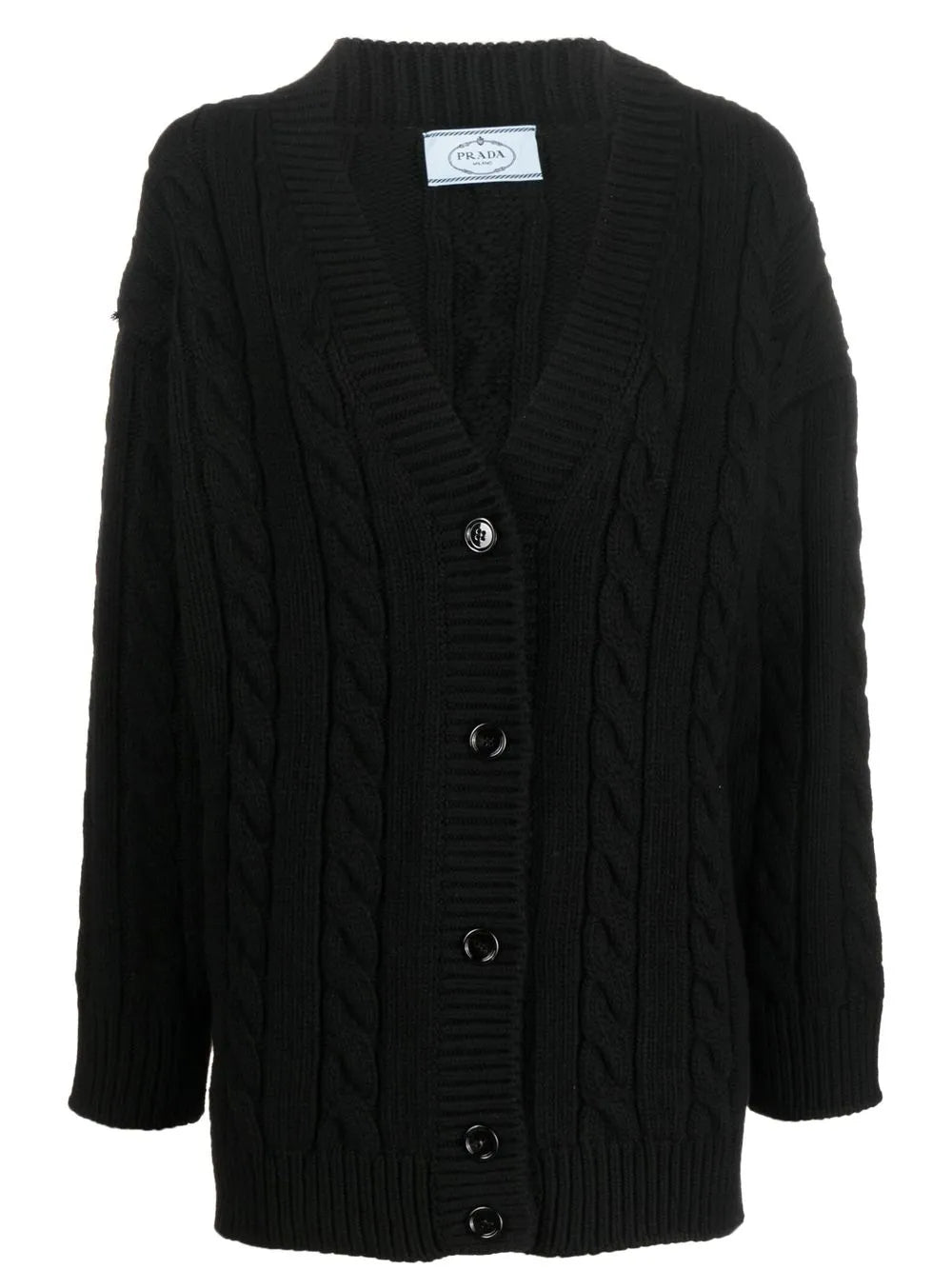 V-Neck Cable-Knit Cardigan