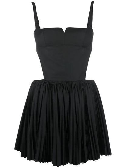 Open-Back Pleated Minidress