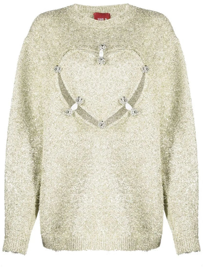 Heart-Motif Knitted Jumper