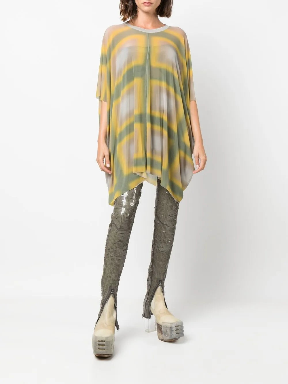 Minerva Draped Geometric-Print Top