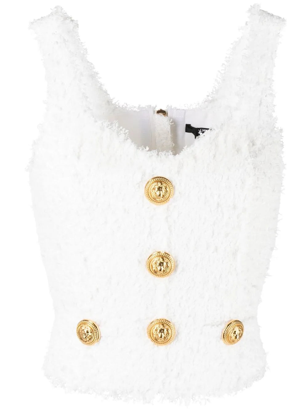 Textured Tweed Sleeveless Top