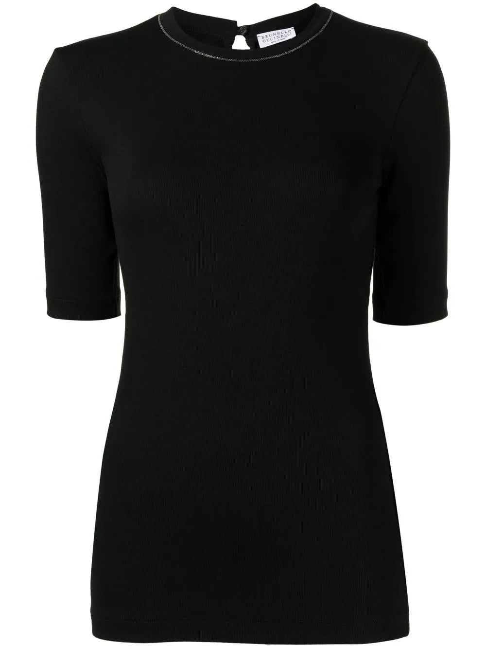 Monili-Detail Cotton T-Shirt