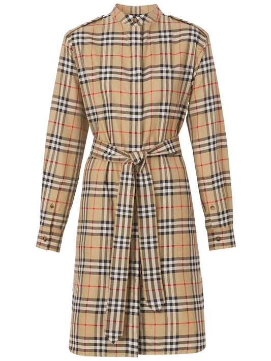 Vintage-Check Shirt Dress