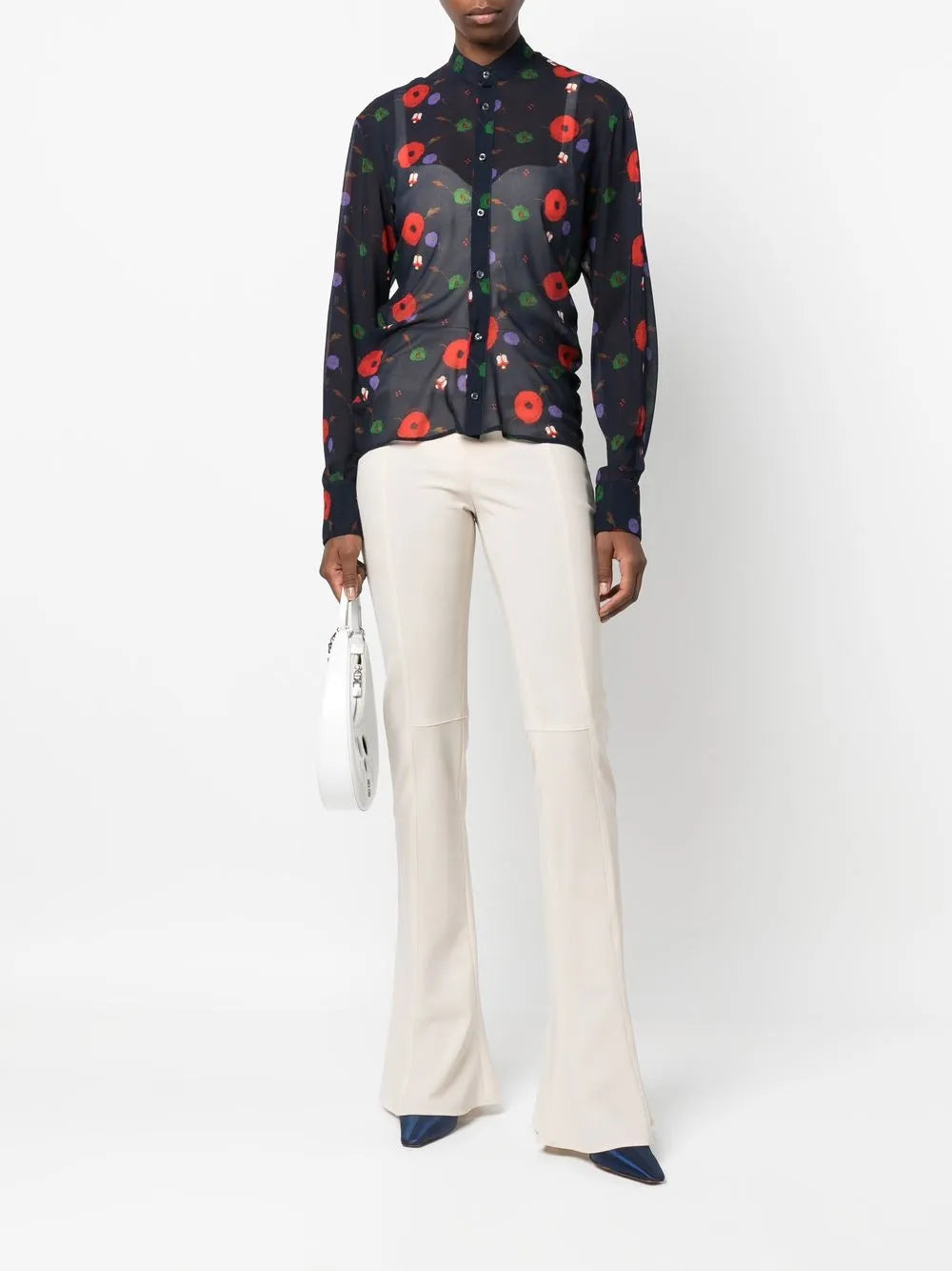 Floral-Print Long-Sleeved Shirt