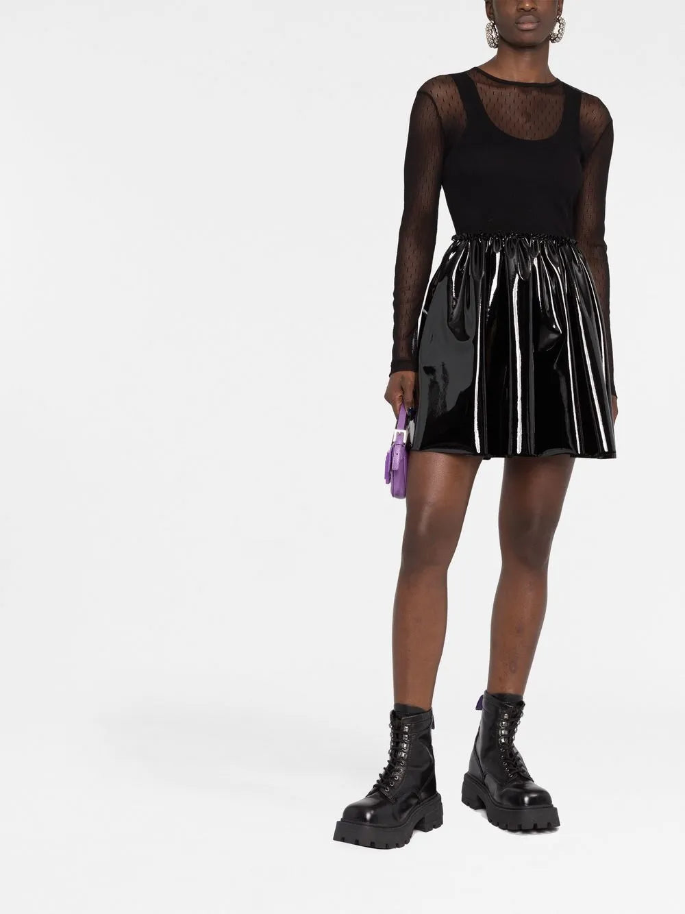 High-Shine Panel Detail Dress