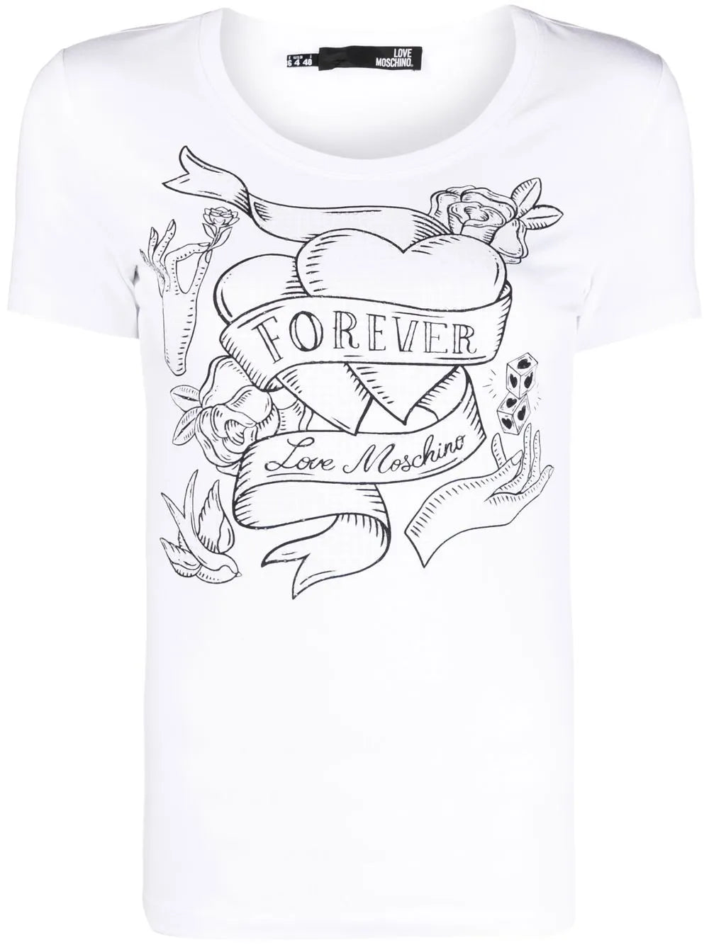 Slogan-Print Short-Sleeved T-Shirt