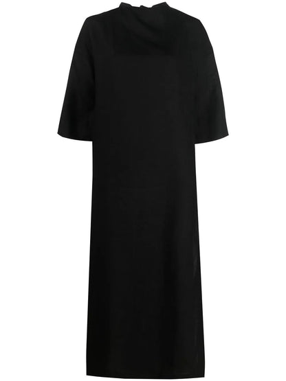 Triiris Geometric-Embroidered Linen Dress