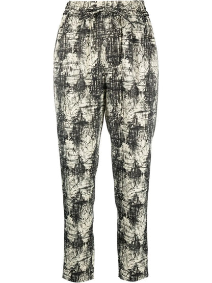 Graphic-Print Cropped Trousers