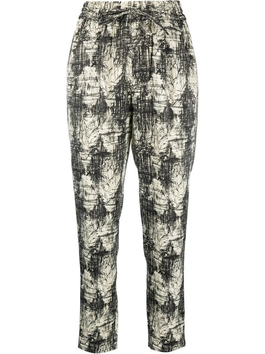 Graphic-Print Cropped Trousers
