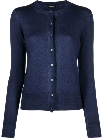 Fine-Knit Wool Cardigan