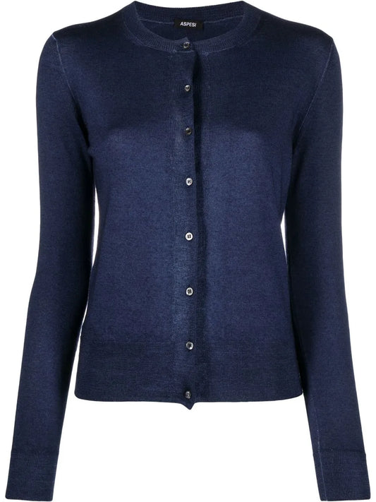 Fine-Knit Wool Cardigan
