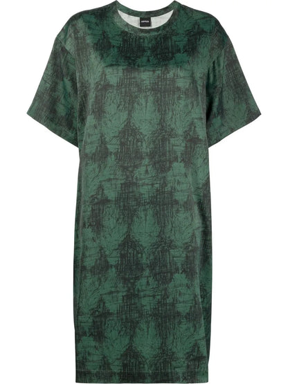 Scribble-Print T-Shirt Dress